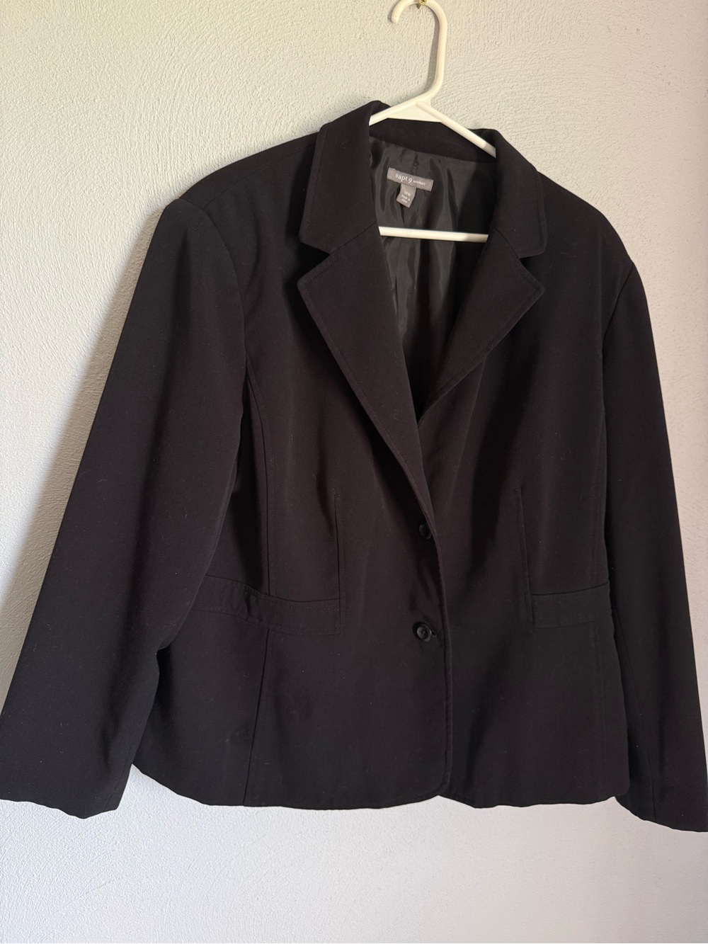 Apt. 9 Black Women's Notch Lapel Blazer